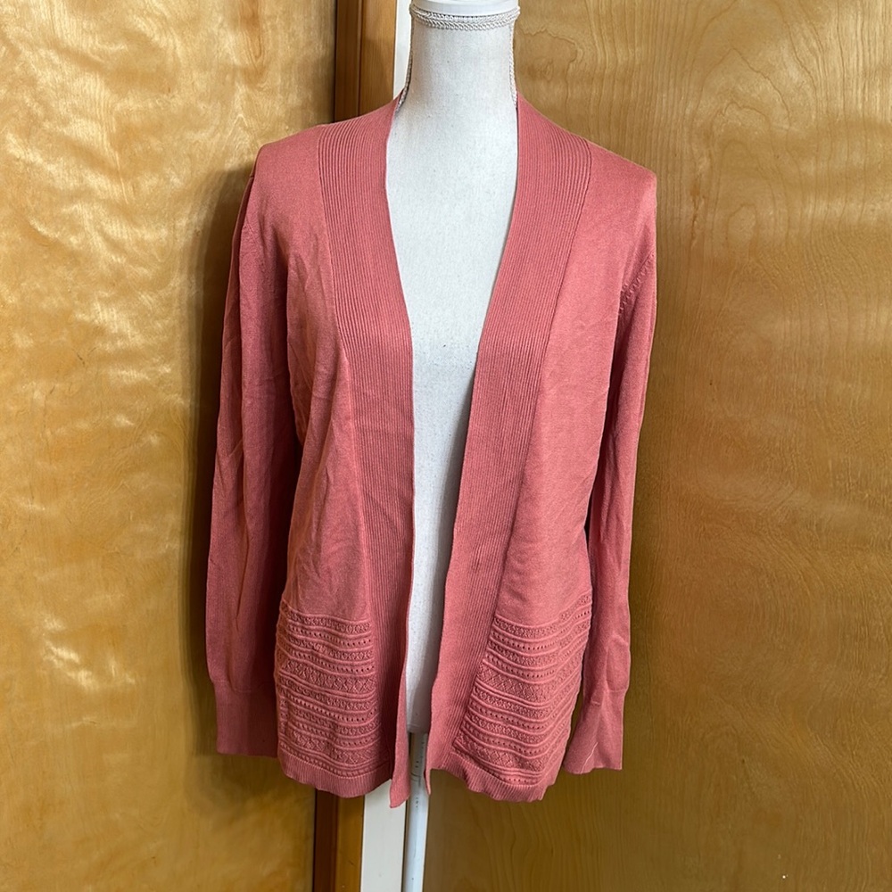 NWOT Lety & Me From Stitch Fix Pink Long Sleeve Open Cardigan Sweater S
